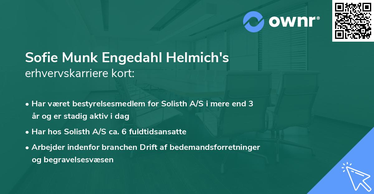Sofie Munk Engedahl Helmich's erhvervskarriere kort