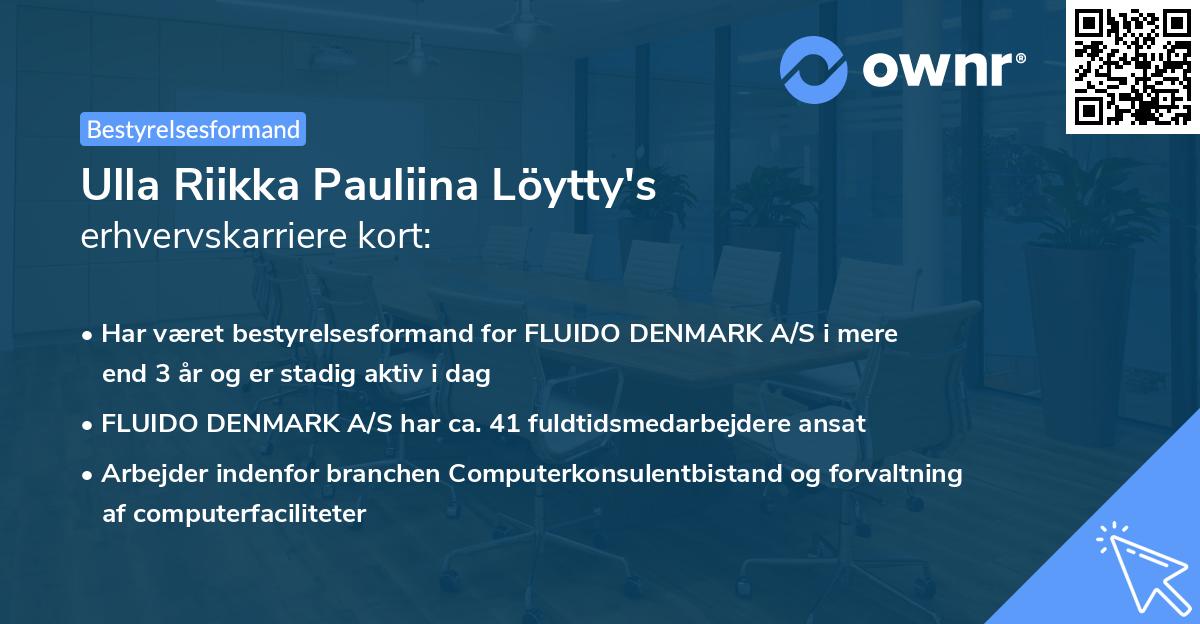 Ulla Riikka Pauliina Löytty's erhvervskarriere kort