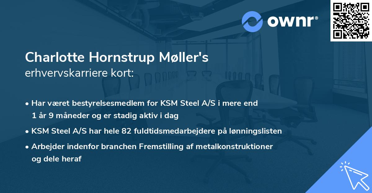 Charlotte Hornstrup Møller's erhvervskarriere kort