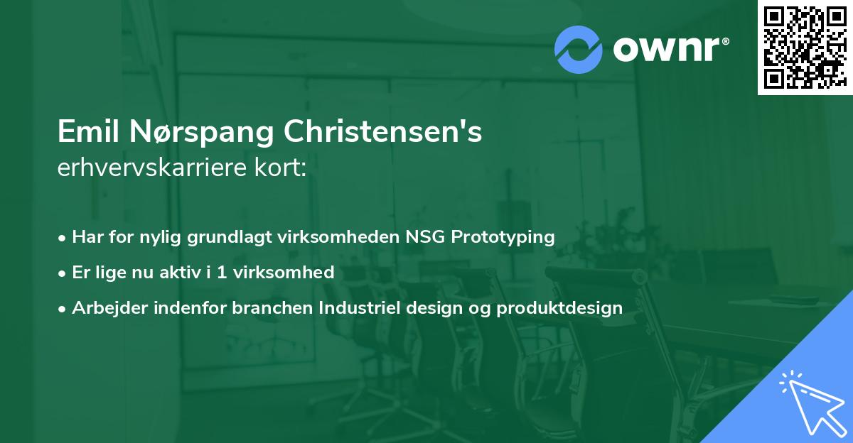 Emil Nørspang Christensen's erhvervskarriere kort