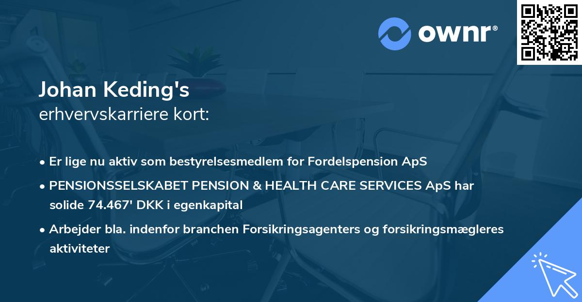 Johan Keding's erhvervskarriere kort