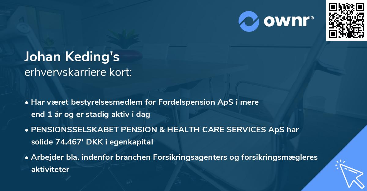 Johan Keding's erhvervskarriere kort