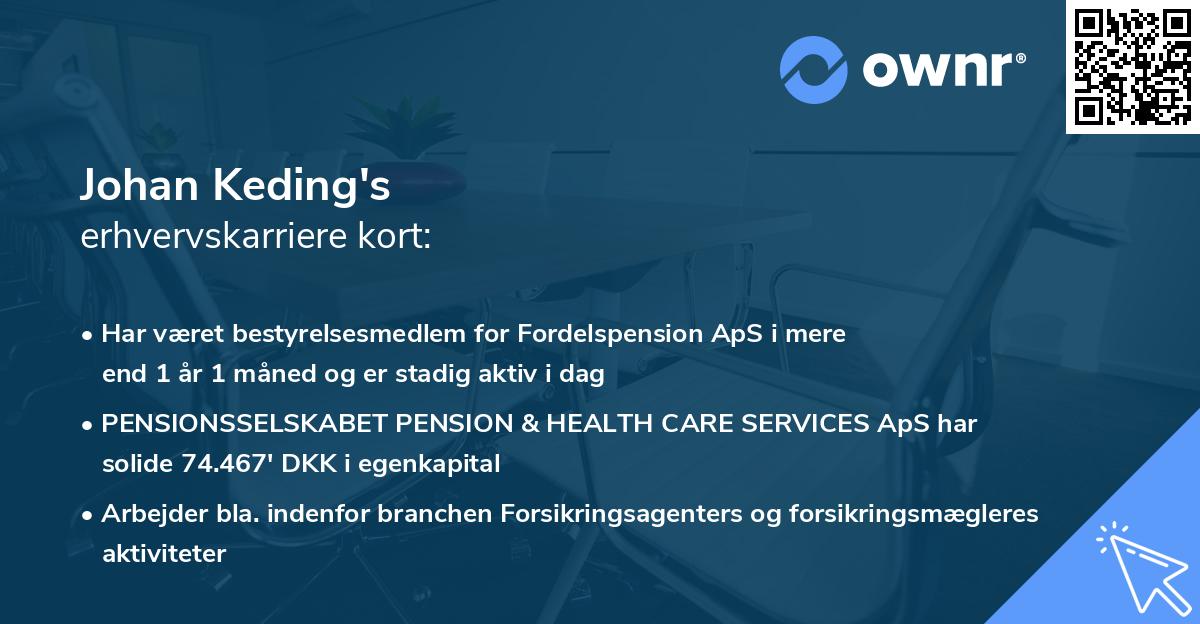 Johan Keding's erhvervskarriere kort