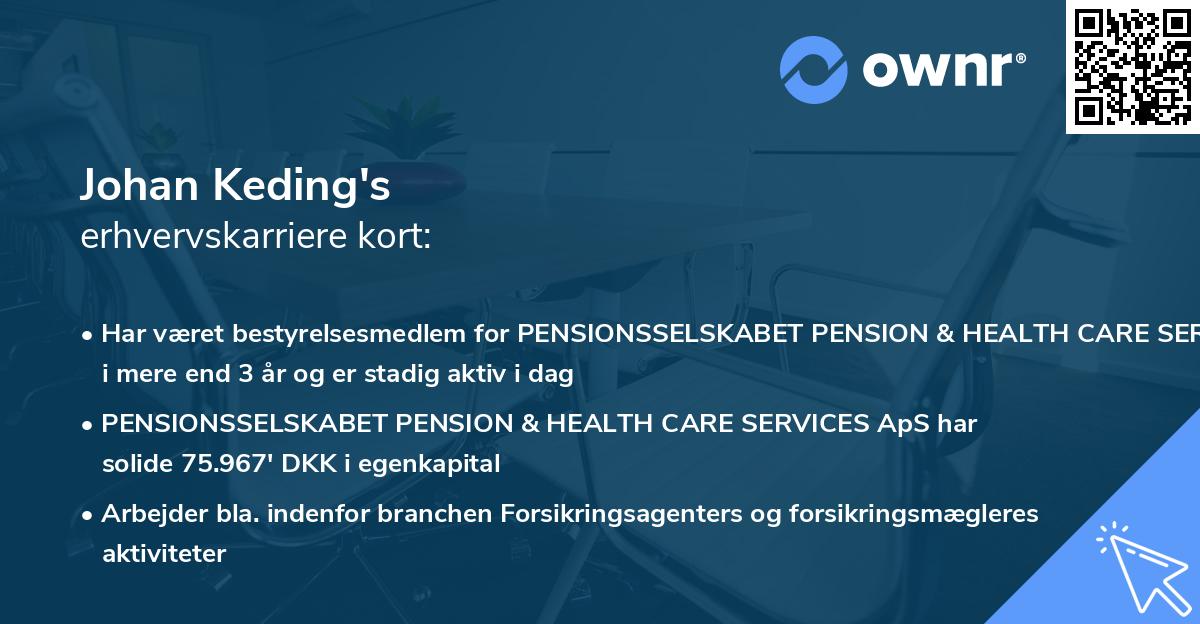 Johan Keding's erhvervskarriere kort
