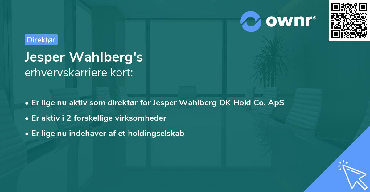 Jesper Wahlberg's erhvervskarriere kort