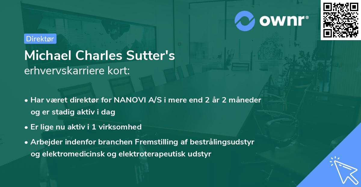 Michael Charles Sutter's erhvervskarriere kort