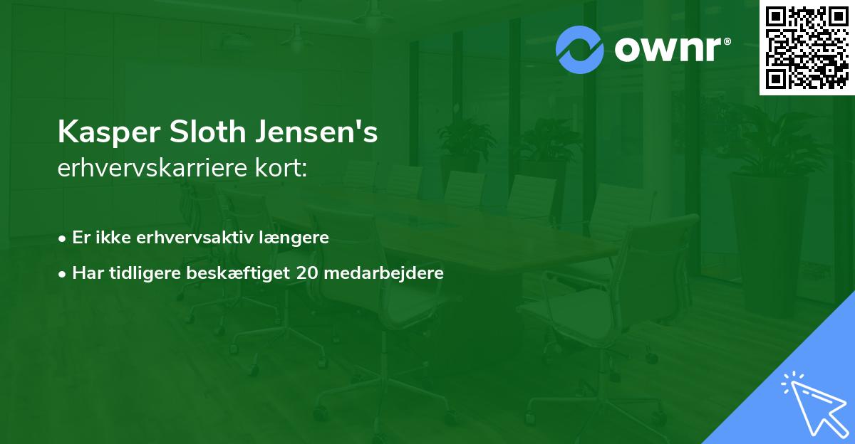 Kasper Sloth Jensen's erhvervskarriere kort