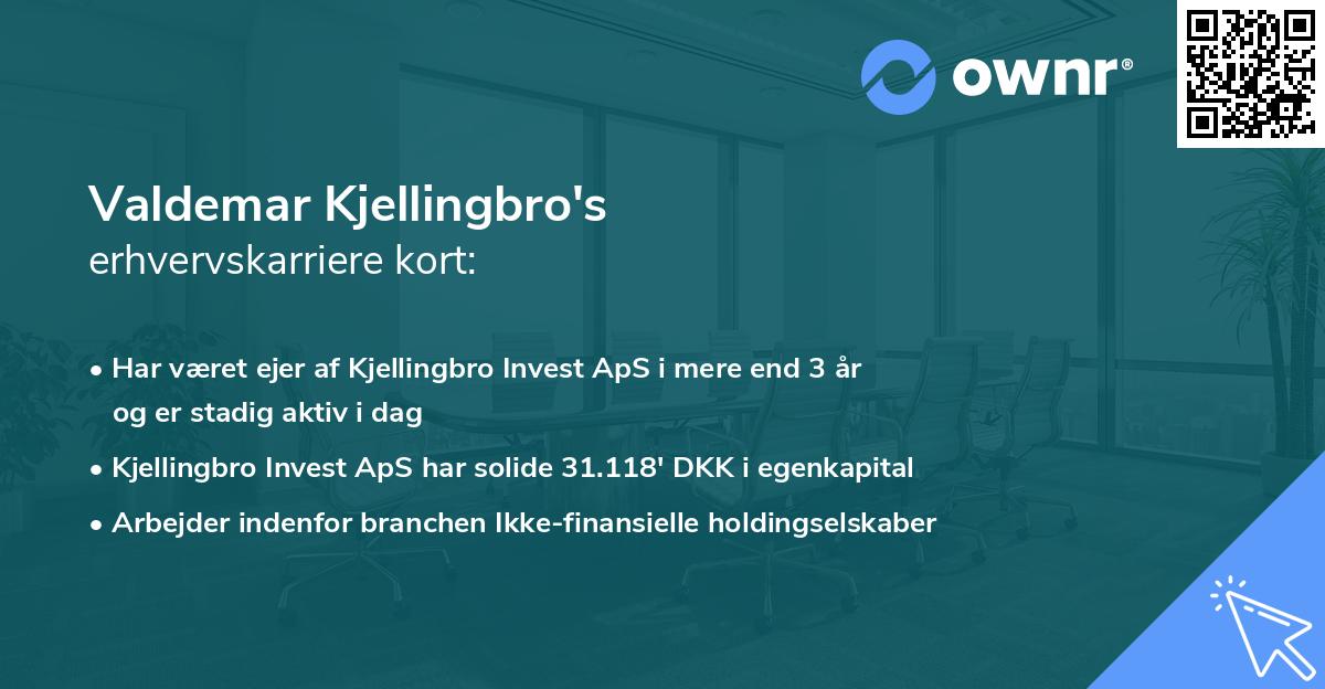 Valdemar Kjellingbro's erhvervskarriere kort