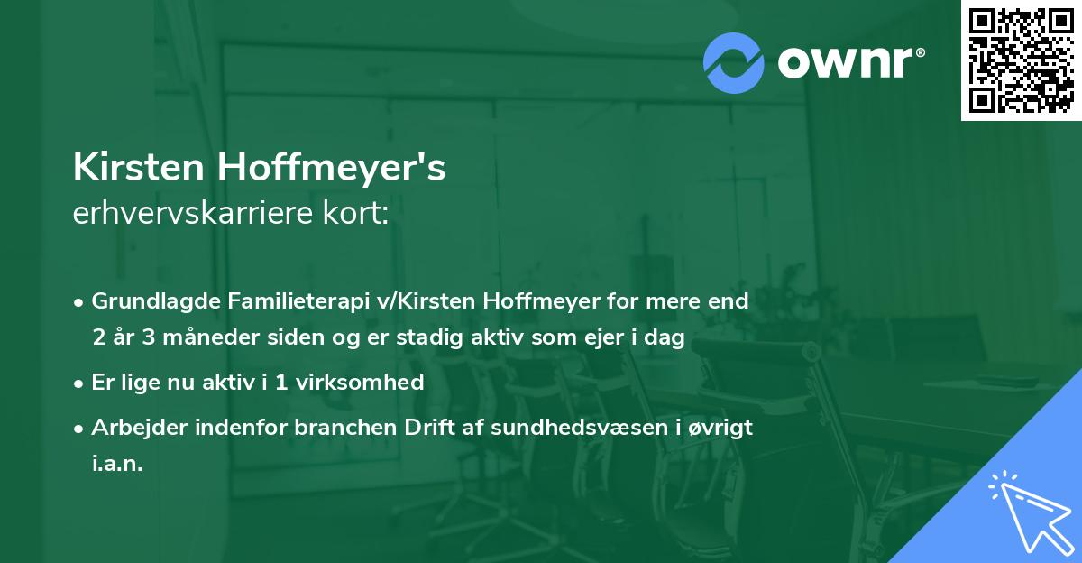 Kirsten Hoffmeyer's erhvervskarriere kort