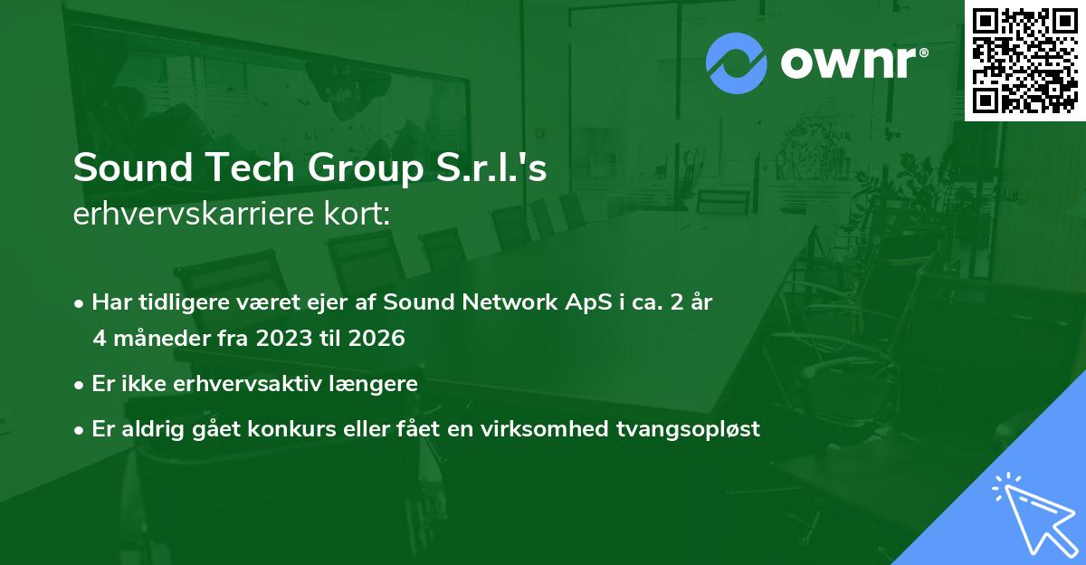 Sound Tech Group S.r.l.'s erhvervskarriere kort