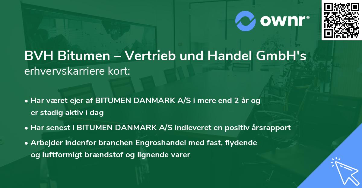 BVH Bitumen – Vertrieb und Handel GmbH's erhvervskarriere kort