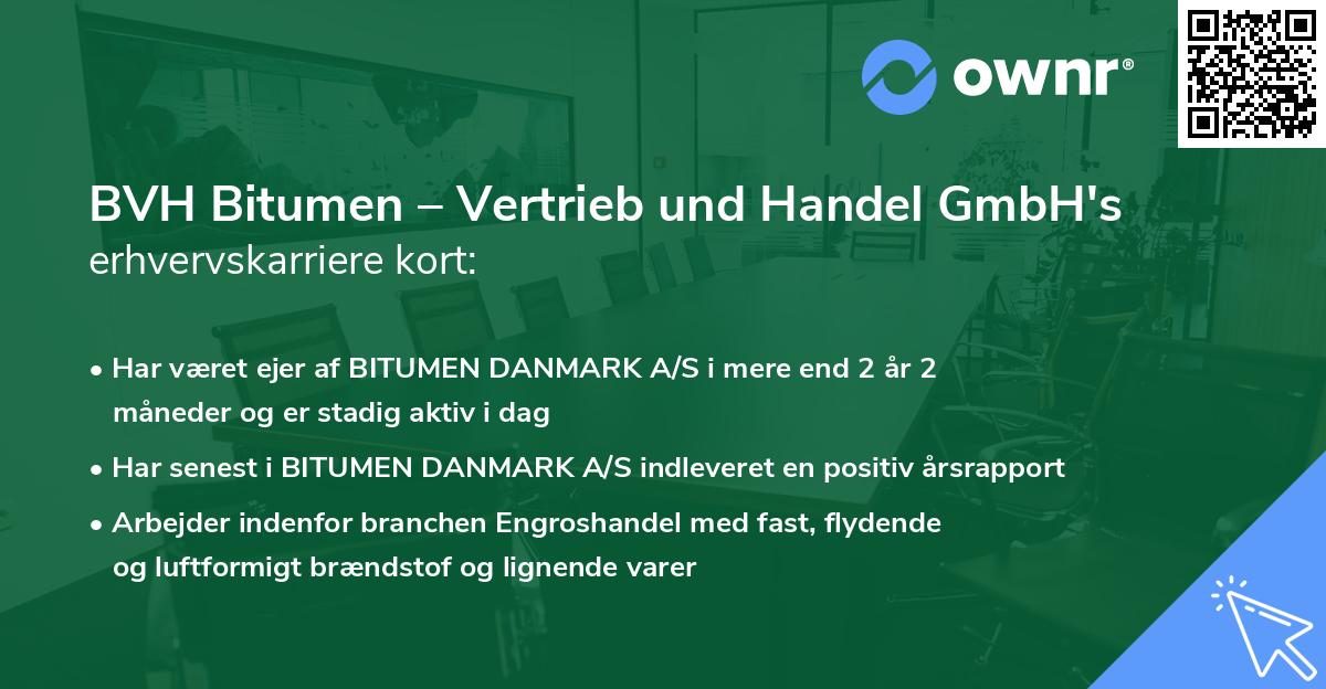 BVH Bitumen – Vertrieb und Handel GmbH's erhvervskarriere kort