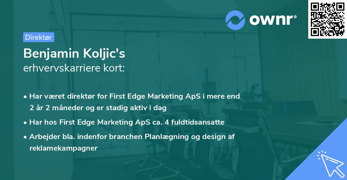 Benjamin Koljic's erhvervskarriere kort