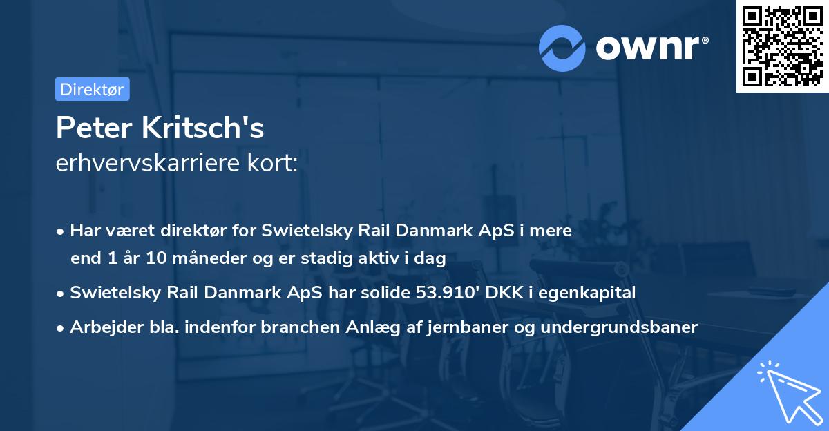 Peter Kritsch's erhvervskarriere kort