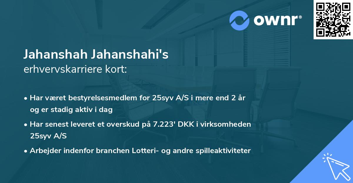 Jahanshah Jahanshahi's erhvervskarriere kort