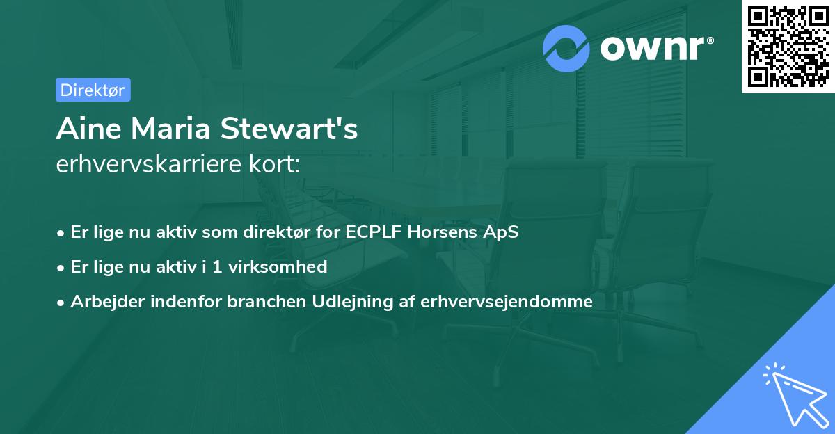 Aine Maria Stewart's erhvervskarriere kort