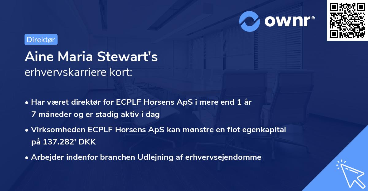 Aine Maria Stewart's erhvervskarriere kort