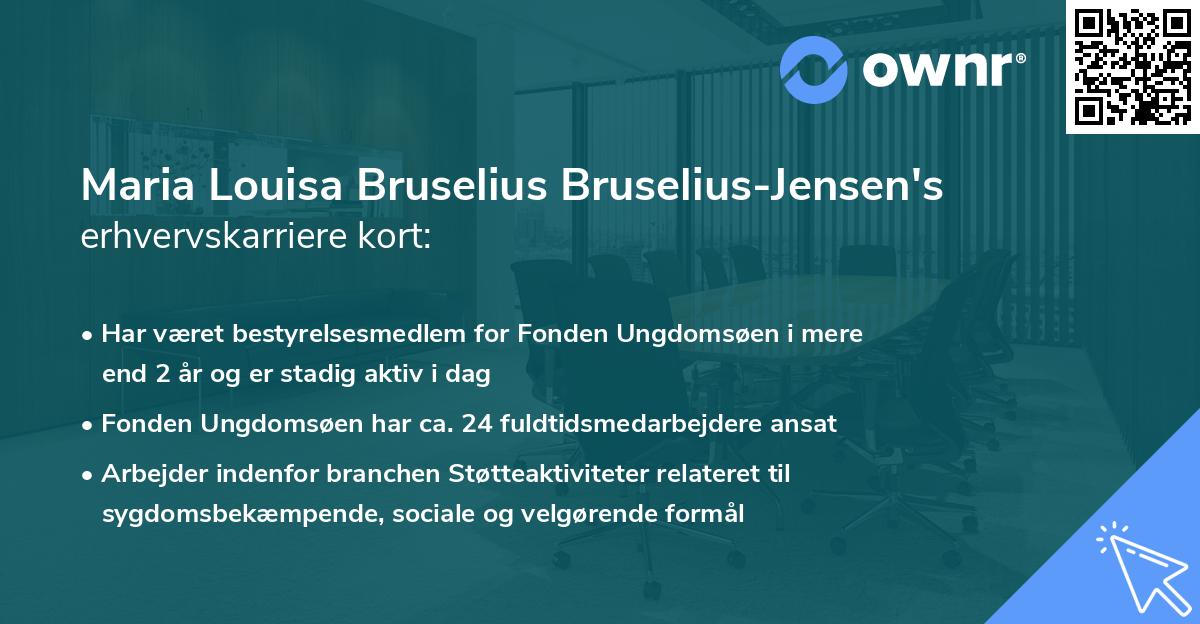 Maria Louisa Bruselius Bruselius-Jensen's erhvervskarriere kort