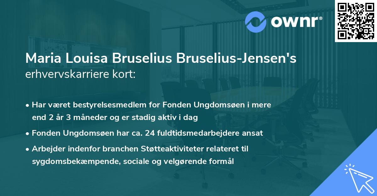 Maria Louisa Bruselius Bruselius-Jensen's erhvervskarriere kort