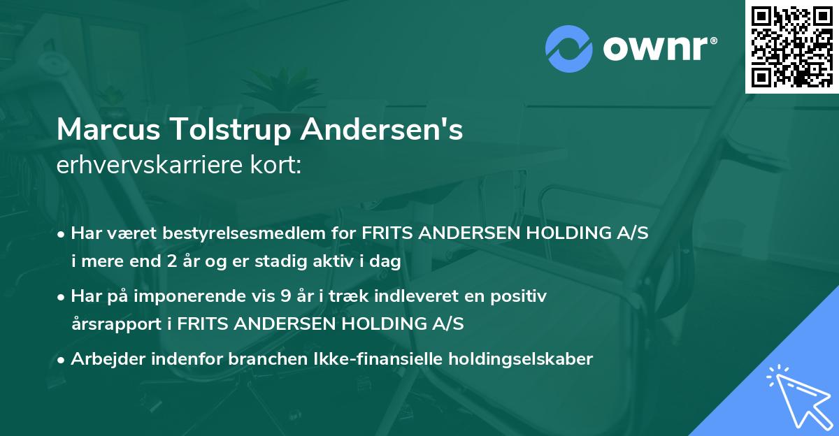 Marcus Tolstrup Andersen's erhvervskarriere kort