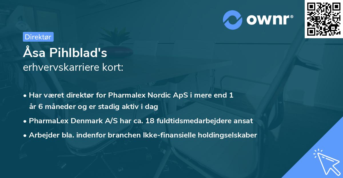 Åsa Pihlblad's erhvervskarriere kort