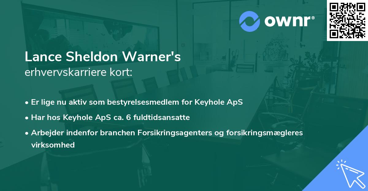 Lance Sheldon Warner's erhvervskarriere kort