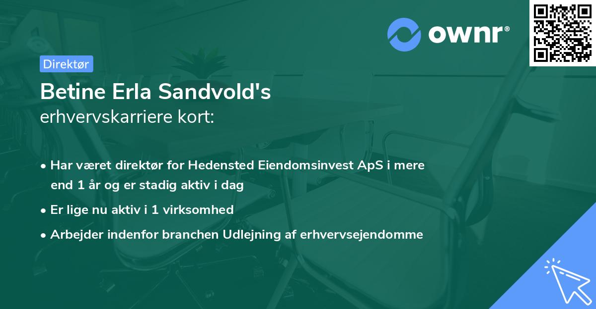 Betine Erla Sandvold's erhvervskarriere kort