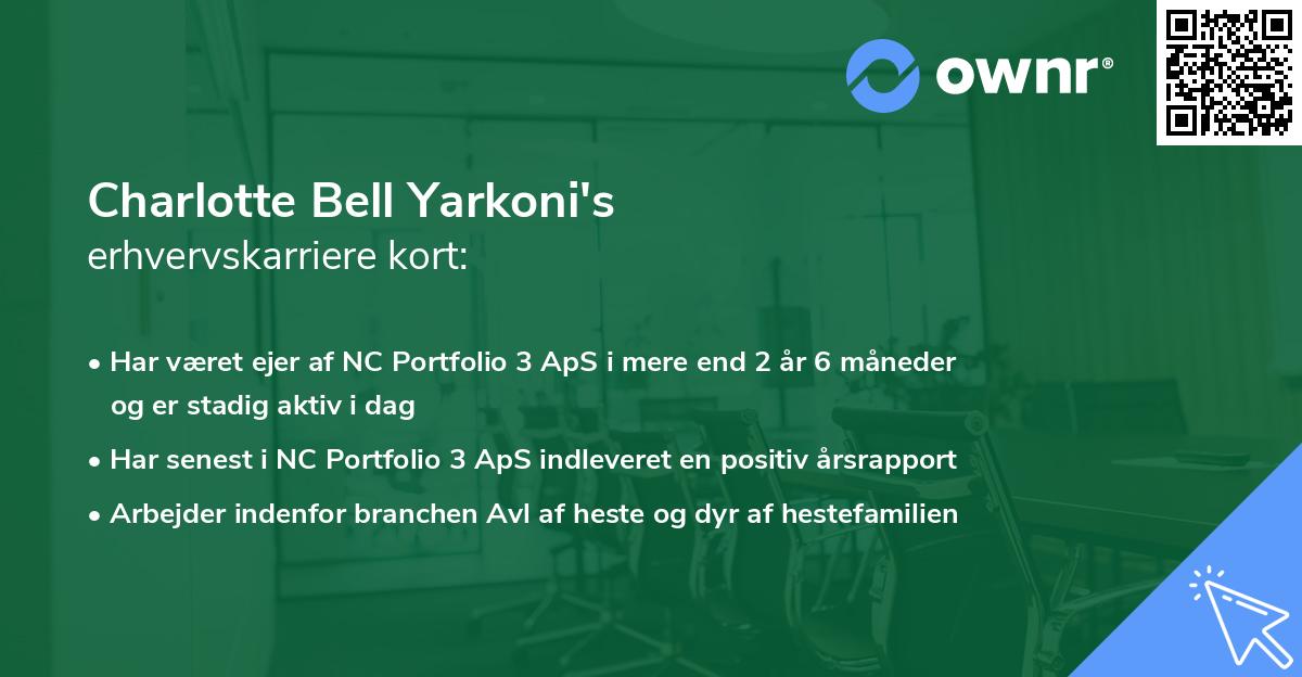 Charlotte Bell Yarkoni's erhvervskarriere kort