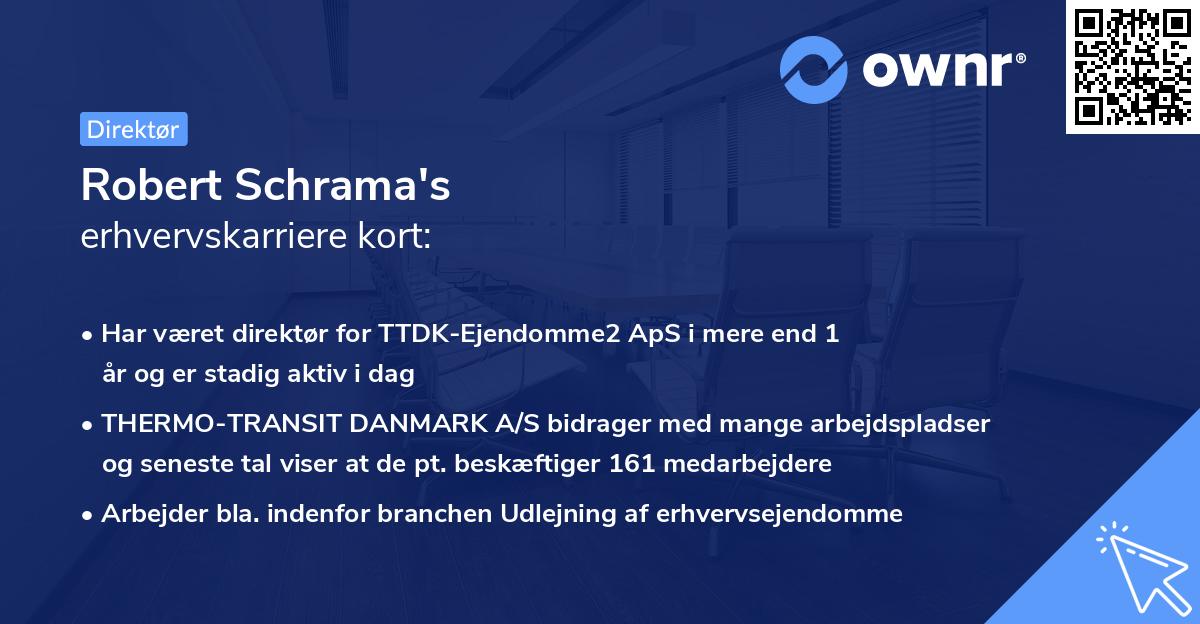 Robert Schrama's erhvervskarriere kort