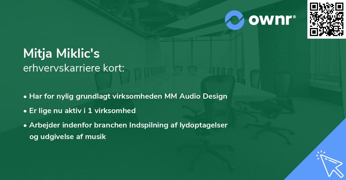 Mitja Miklic's erhvervskarriere kort