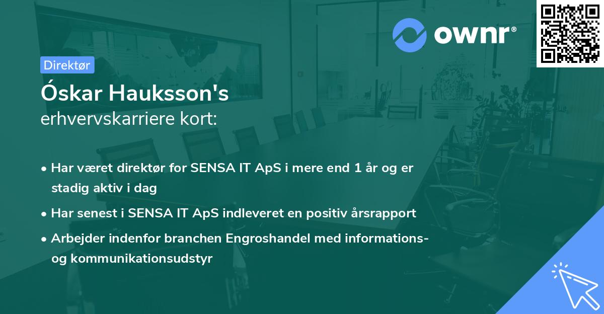 Óskar Hauksson's erhvervskarriere kort