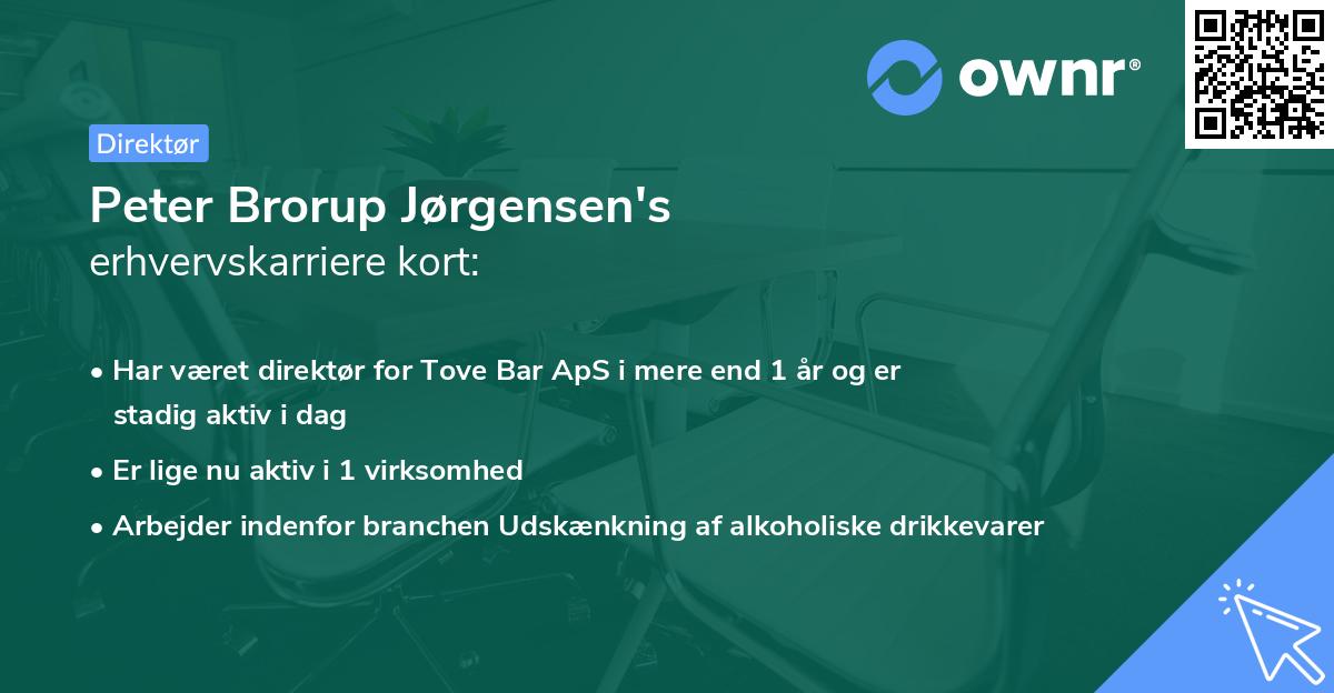 Peter Brorup Jørgensen's erhvervskarriere kort