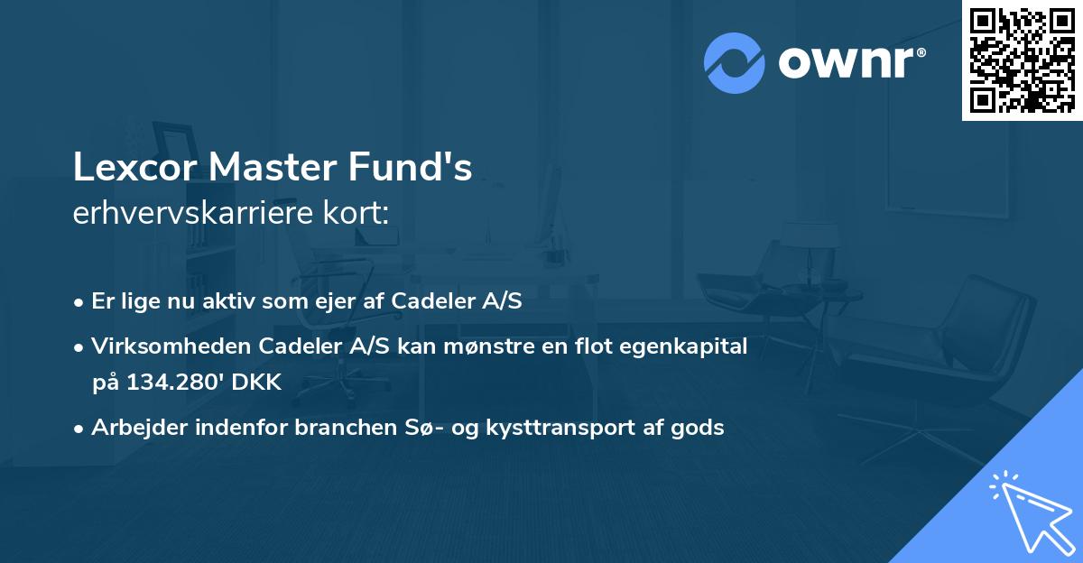 Lexcor Master Fund's erhvervskarriere kort