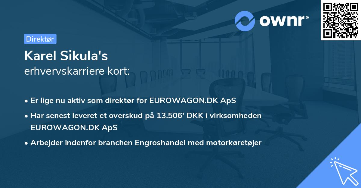 Karel Sikula's erhvervskarriere kort