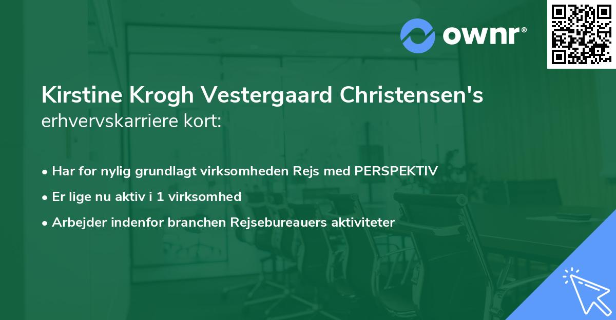 Kirstine Krogh Vestergaard Christensen's erhvervskarriere kort
