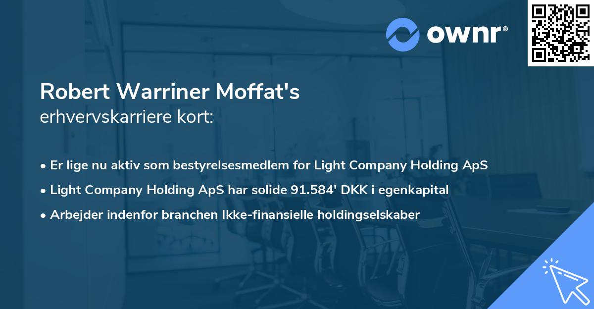 Robert Warriner Moffat's erhvervskarriere kort