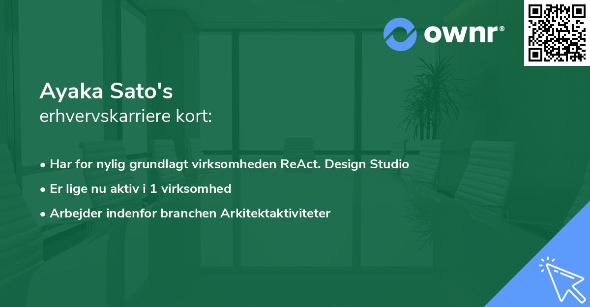 Ayaka Sato's erhvervskarriere kort