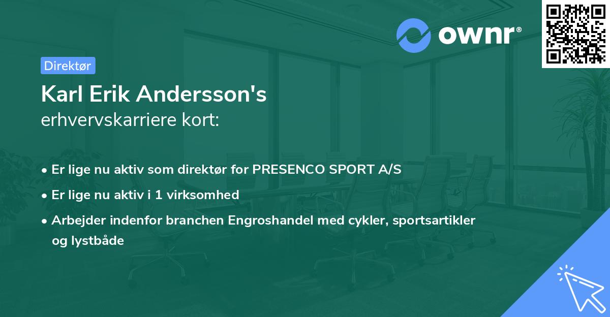 Karl Erik Andersson's erhvervskarriere kort