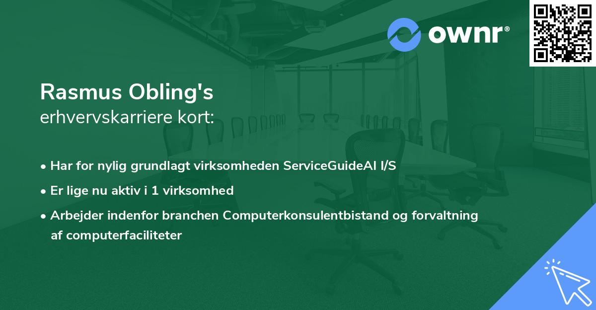 Rasmus Obling's erhvervskarriere kort