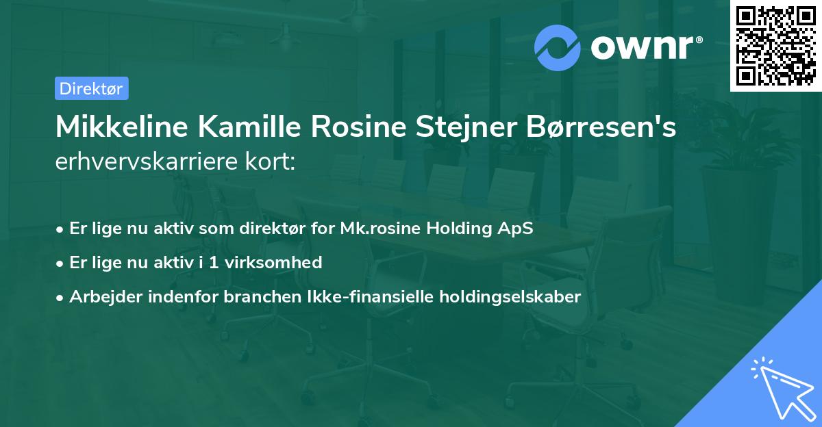 Mikkeline Kamille Rosine Stejner Børresen's erhvervskarriere kort