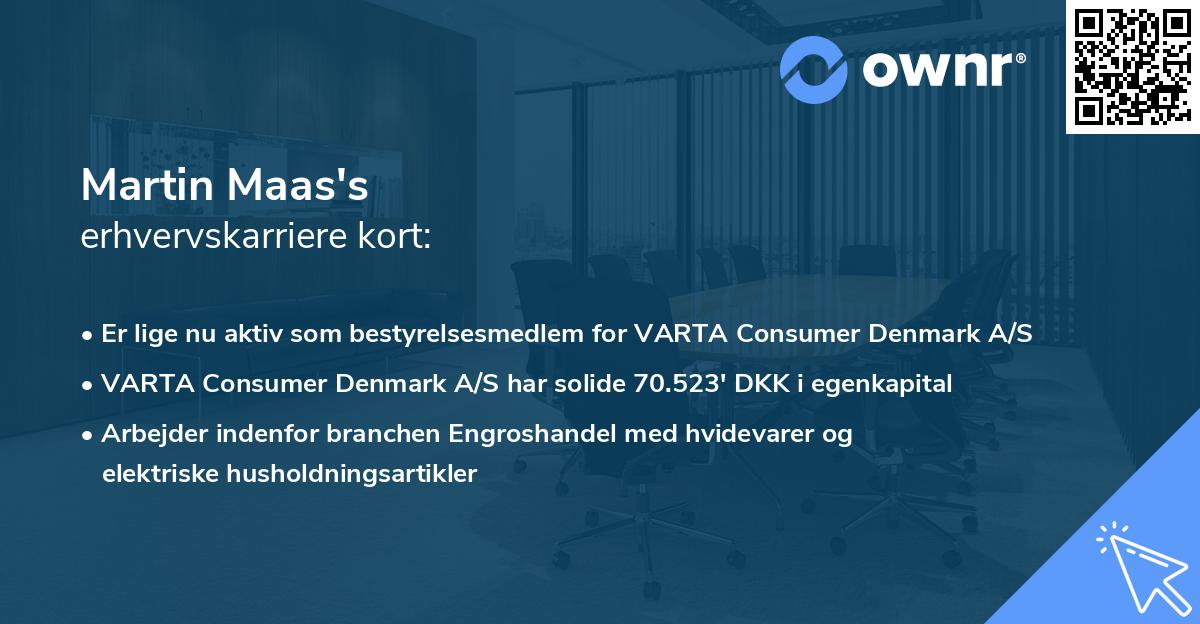 Martin Maas's erhvervskarriere kort