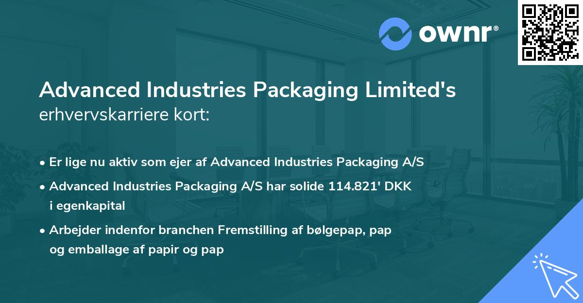 Advanced Industries Packaging Limited's erhvervskarriere kort