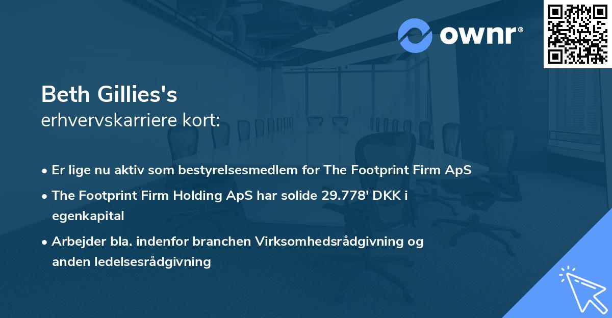 Beth Gillies's erhvervskarriere kort