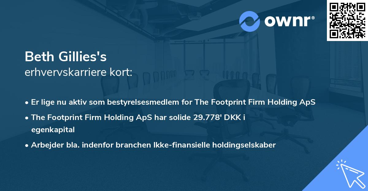 Beth Gillies's erhvervskarriere kort