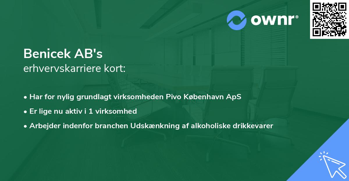Benicek AB's erhvervskarriere kort