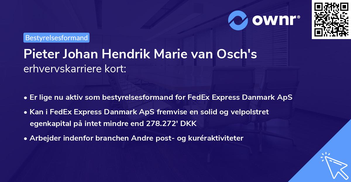 Pieter Johan Hendrik Marie van Osch's erhvervskarriere kort