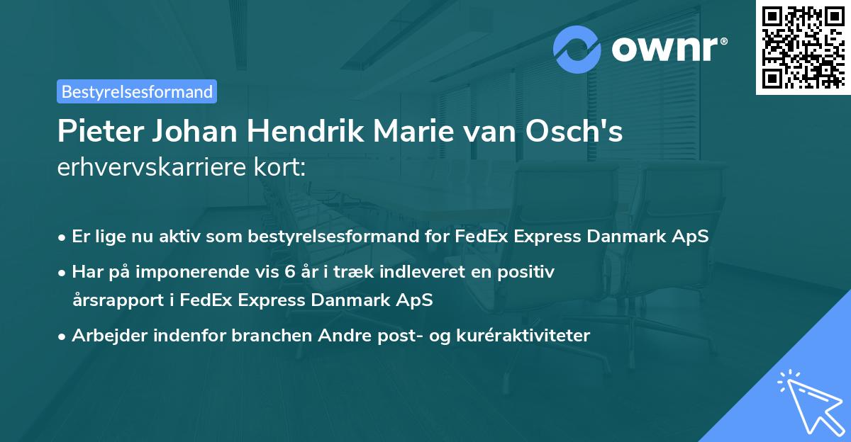Pieter Johan Hendrik Marie van Osch's erhvervskarriere kort
