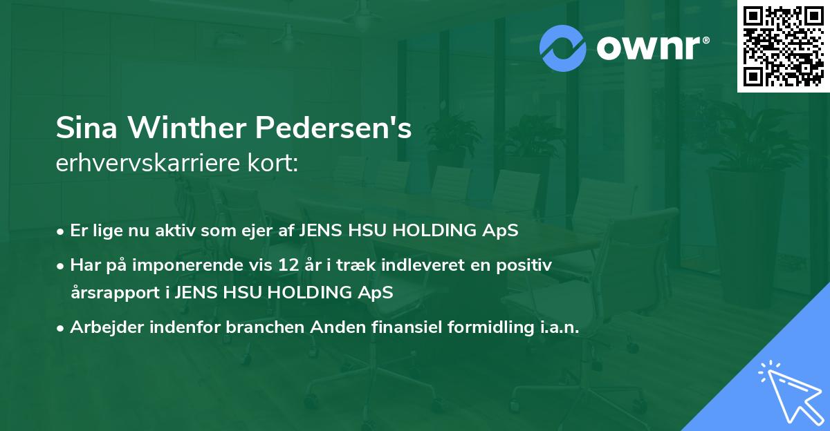 Sina Winther Pedersen's erhvervskarriere kort
