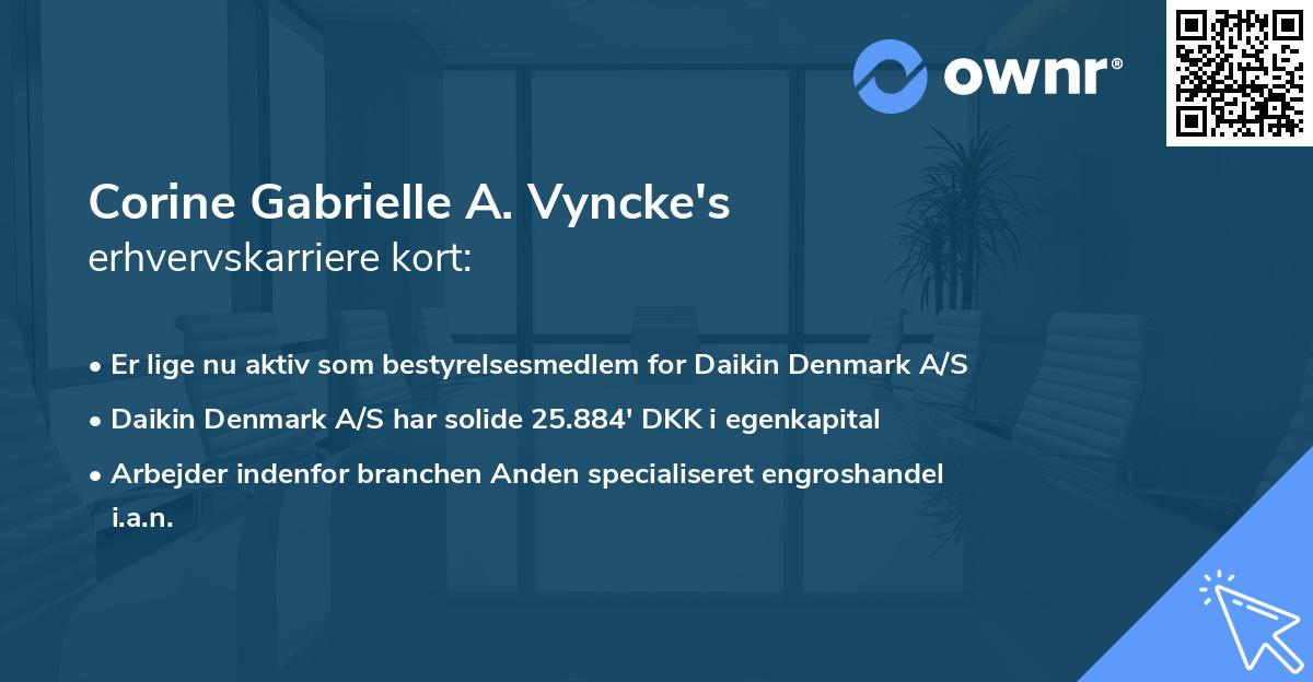 Corine Gabrielle A. Vyncke's erhvervskarriere kort