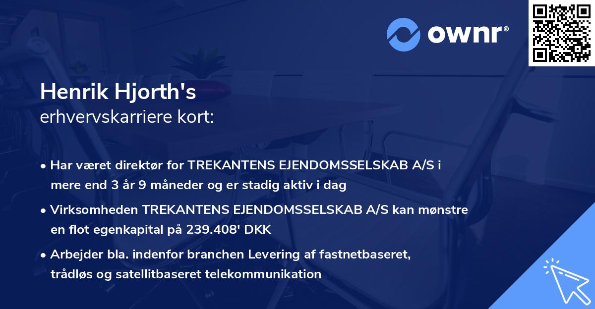 Henrik Hjorth's erhvervskarriere kort